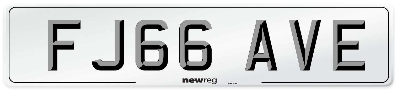 FJ66 AVE Number Plate from New Reg